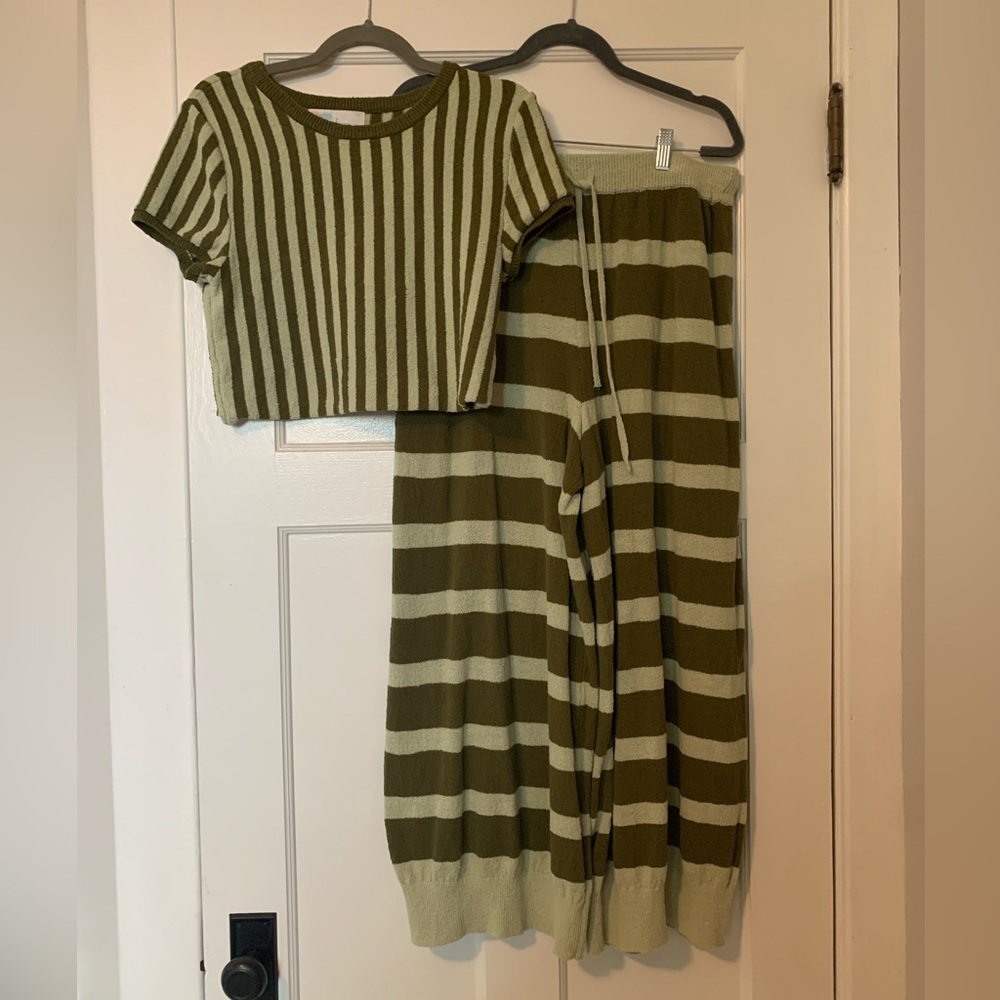 Free People Roberta Sweater Set- Tender Fern Combo- Size L